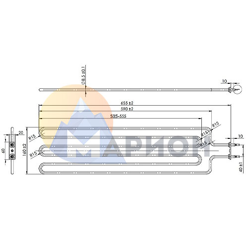 ТЭН для печи Харвия-К ZSE-259, 3000Вт.
